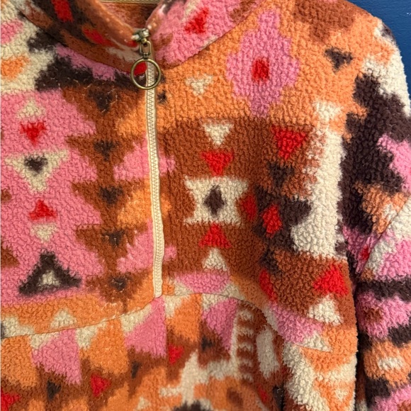 Colorful Billabong Geometric Fleece Pullover - Picture 2 of 5